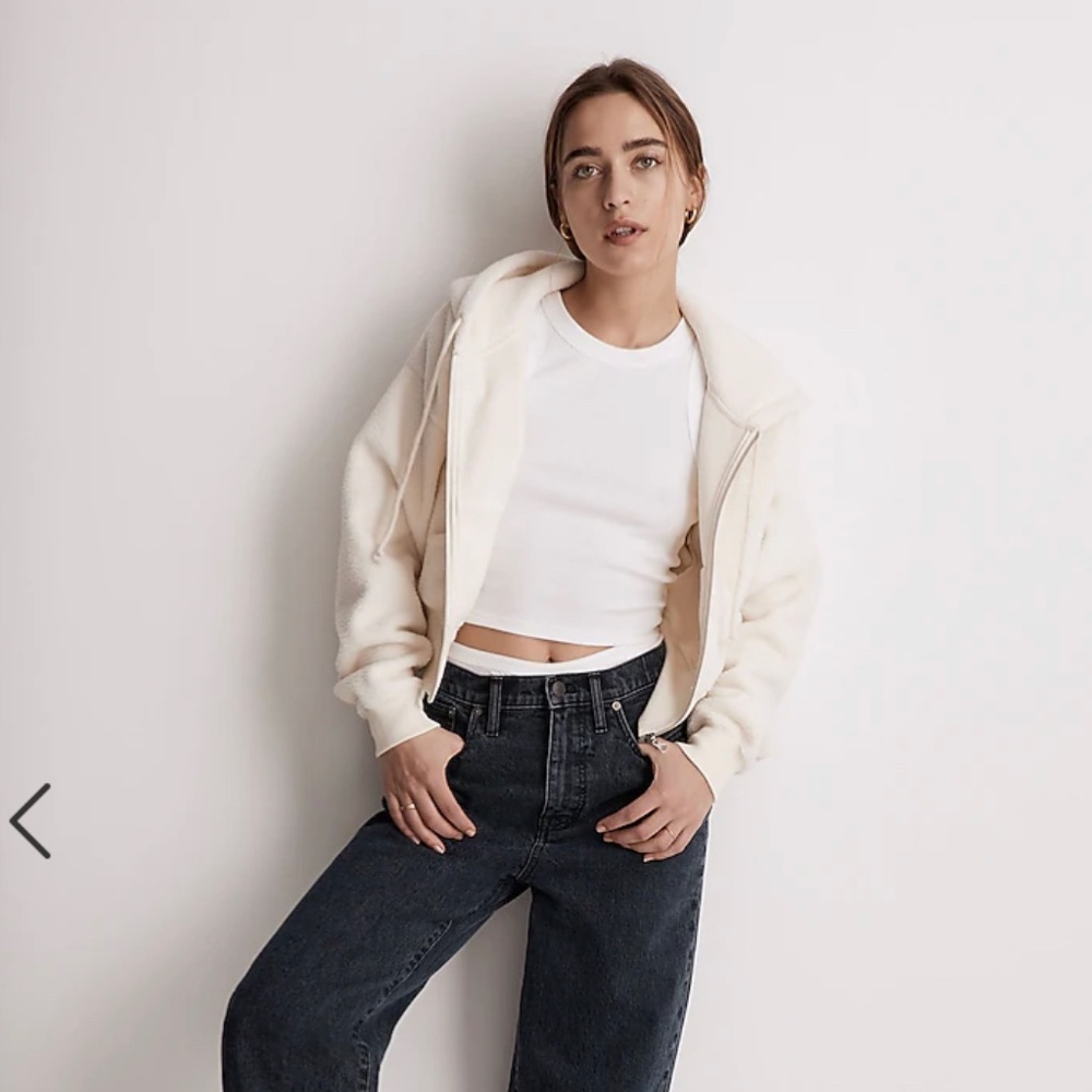 Madewell MWL Sherpa Cropped Hoodie